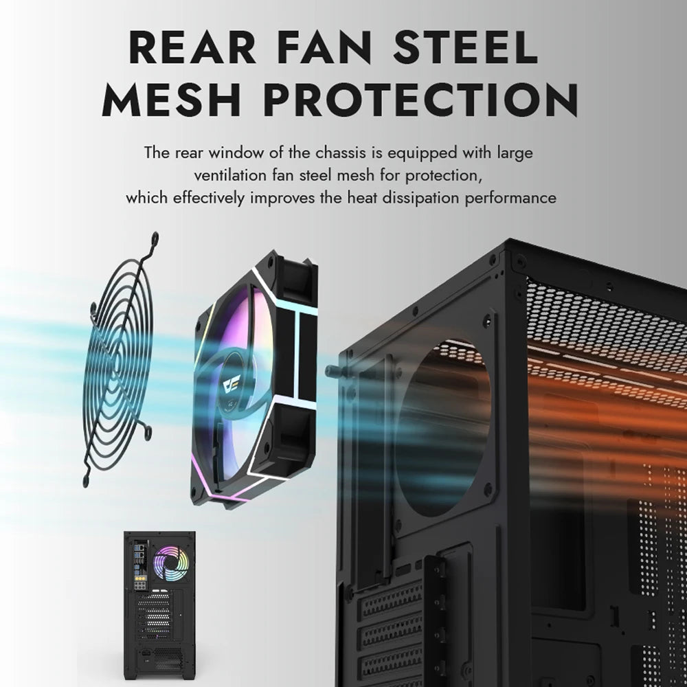 Aigo AS900 PC Case 270° Panoramic Design ATX M-ATX ITX Sea View Room Side Transparent Desktop Chassis Diy Gaming Computer Case.