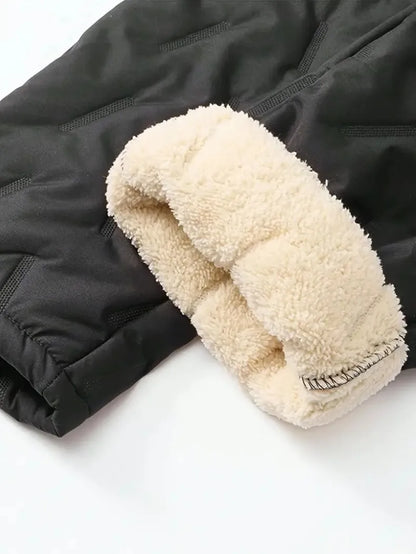 UETEEY Winter Thermal Fleece Pants Men Plush Lambswool Thicken Warm Waterproof Trousers Man Casual Windproof Joggers Sweatpants