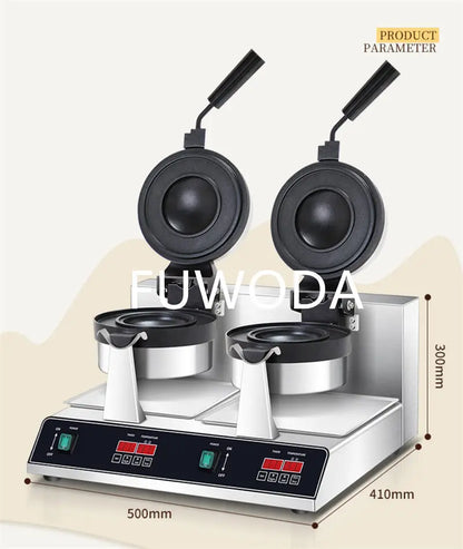 Digital Display Double-Headed UFO Burger Waffle Donut Machine Stainless Steel Hot Sale Electric Ice Cream Waffles Burger Maker.