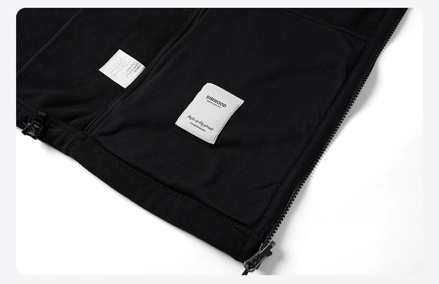 SIMWOOD 2025 Autumn Winter Men's Anti Static Polar Fleece Jacket 300gsm Anti-Electricity Coat Regular Fit Warm Fleece for Daily