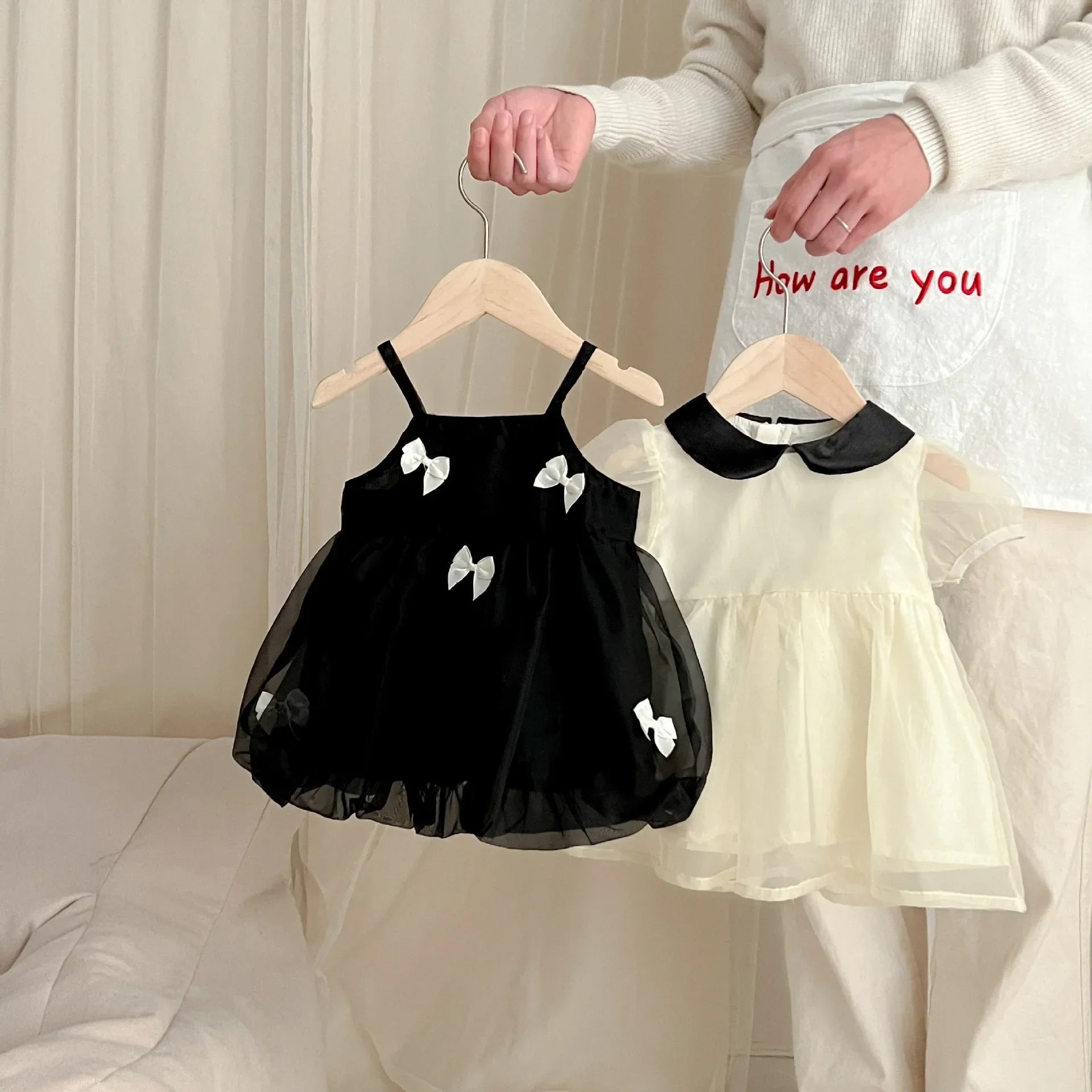 Neu im Sommer Neugeborene Baby Prinzessin süße Kleidung Sling Kleider Schleife Shorts solide Weste Body Kurzarm Kleid Kinder.