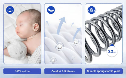 Daccormax 22 cm dicke Federkernmatratze, in mehreren Größen erhältlich, 7 Zonen ergonomisches Design, inklusive Spannbettlaken