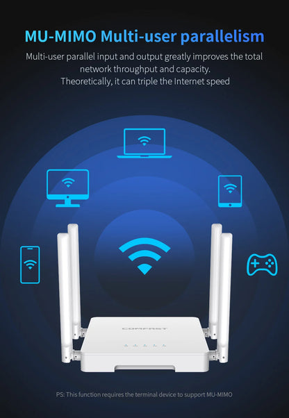 Comfast 3000Mbps  WiFi6 Wireless MESH Router 2.4G/5.8G WPA3 Signal 4 Antenna 4 Gigabit Port Wifi repetidor Roteador CF-WR630AX.