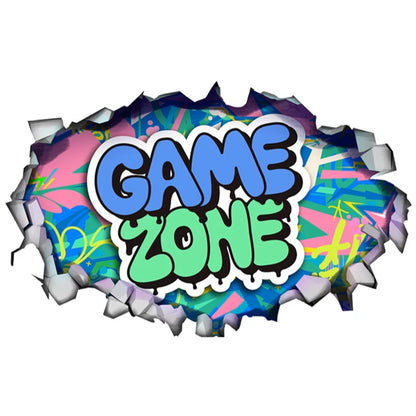 Larger Game Poster 3D Wall Hole Art Cool Gamer Zone Gamepad Vinyl Mural Stickers Home Decoration for Kids Bedroom Gaming Rooms