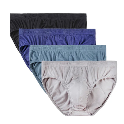 4 Pcs/Lot Men's 100% Cotton Breathable Briefs Comfortable Male Underwear Lingerie Panties Underpants Plue Size Xl -5Xl.