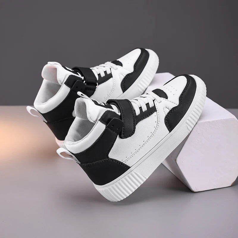 autumn boys sneaker high top children shoes luxury leather basketball shoes kids PU tennis sports shoes for boy size 28-39.