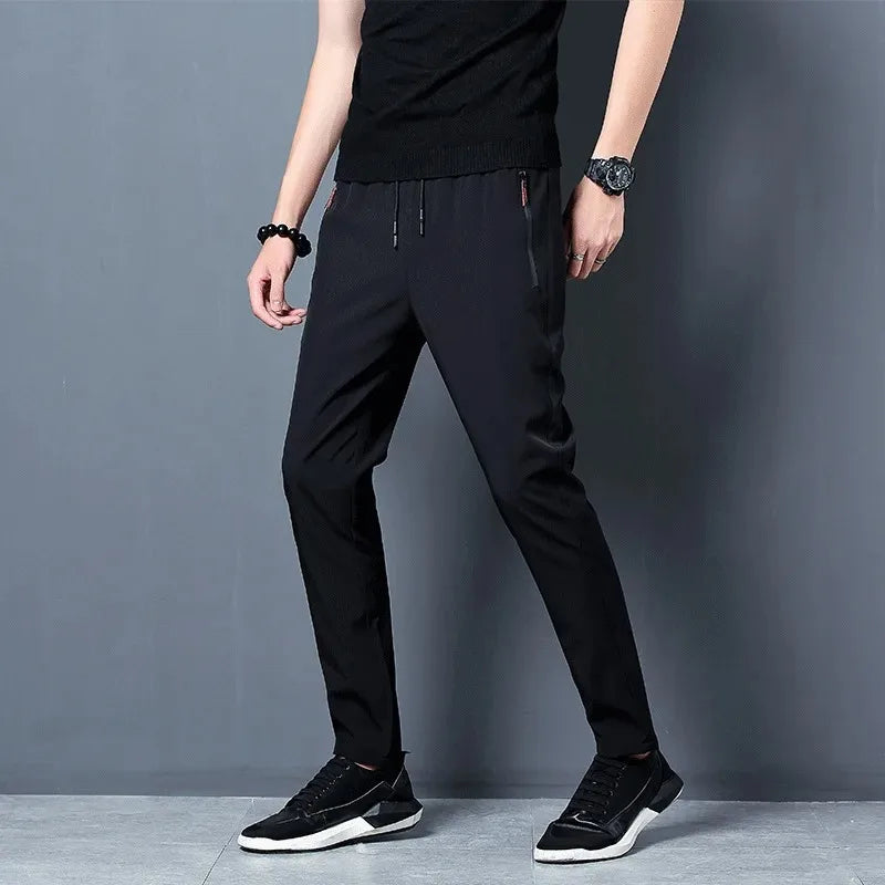 Men's Casual Pants Stretch Slim Fit Elastic Waist Jogger Korean Classic Blue Black Gray Male Brand Trousers Plus Size 4XL 5XL.