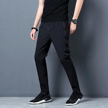 Men's Casual Pants Stretch Slim Fit Elastic Waist Jogger Korean Classic Blue Black Gray Male Brand Trousers Plus Size 4XL 5XL.