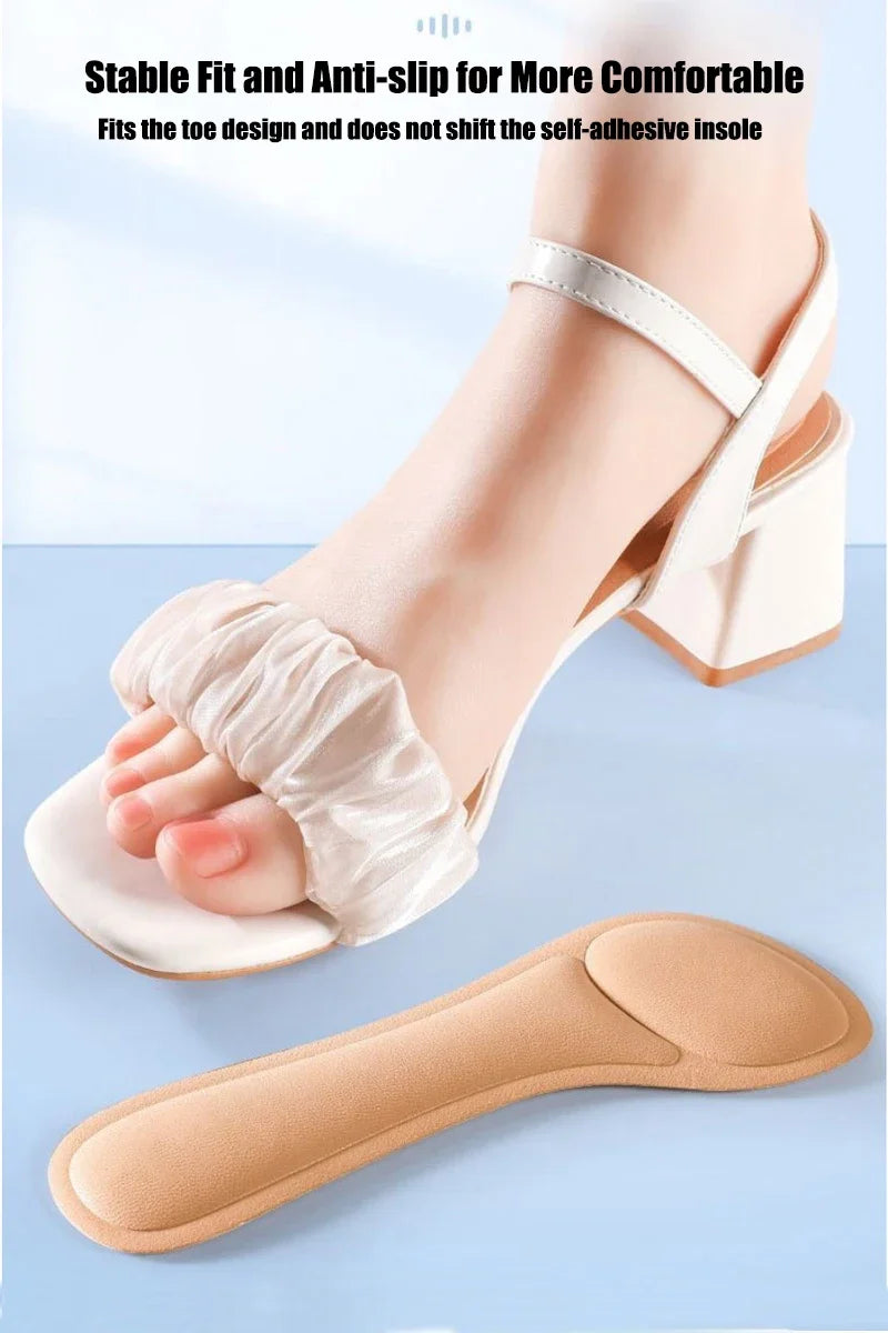 Self-adhesive Insoles for High-heeled Sandals Women Comfort Sweat-absorbent Shoe Sole Anti-Slip Memory Foam Seven-point Shoe Pad.