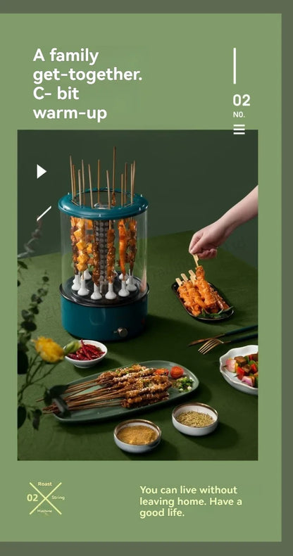Non-smoking Automatic Rotating Household Electric Barbecue Oven Large Capacity Camping Multi-function.