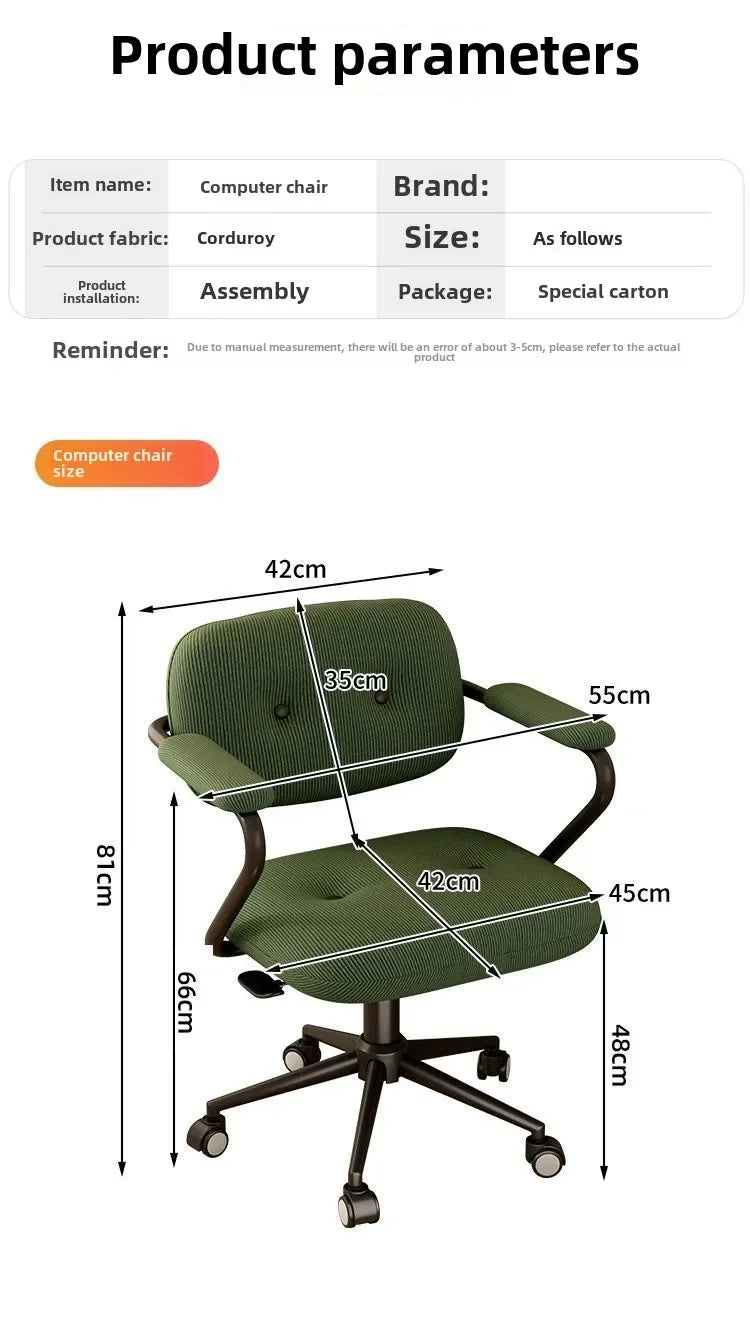 Stuhl Hause Bequem Sitzende Studie Büro Stuhl Schlafzimmer Licht Luxus Make-Up Stuhl Einfache Hebe Schreibtisch Computer Stuhl