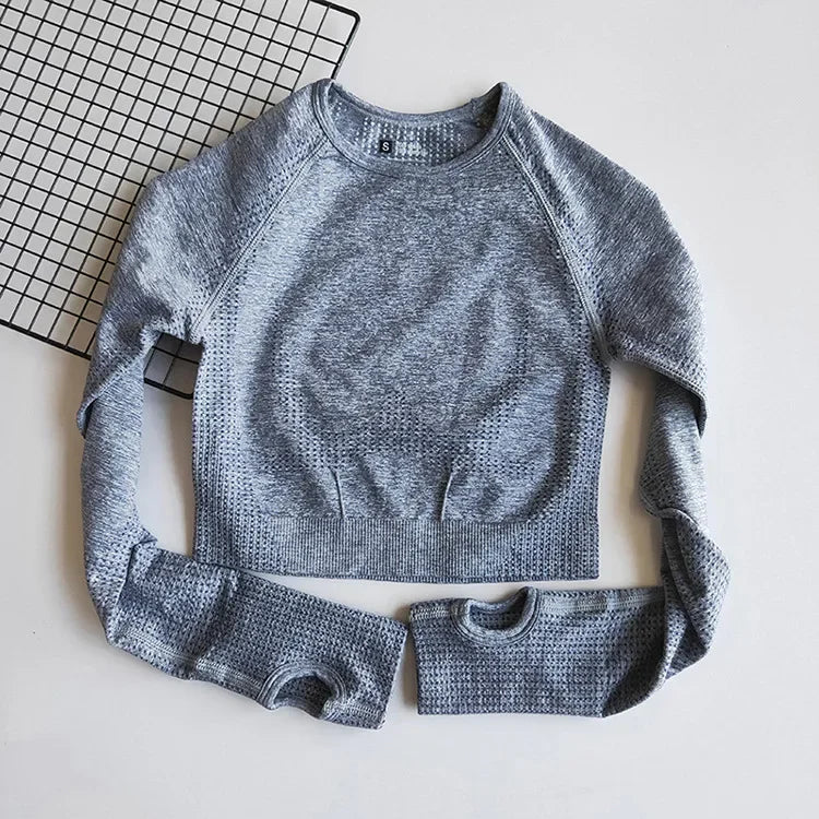 Women Seamless Yoga Shirts Crop Top Long Sleeves Shirts for Women Yoga Sports Fitness Gym Clothing Workout Tops Sports Shirts.