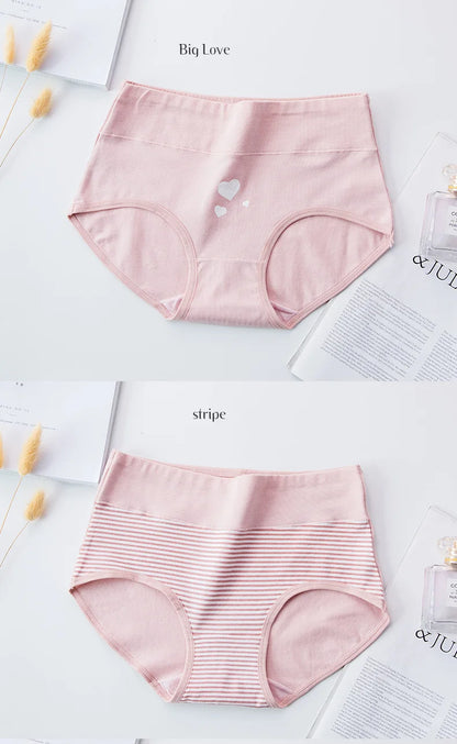 4Pcs Plus Size M-5XL Panties Women Cotton High Waist Slimming Underwear Seamless Girls Briefs Sexy Female Breathable Lingerie.