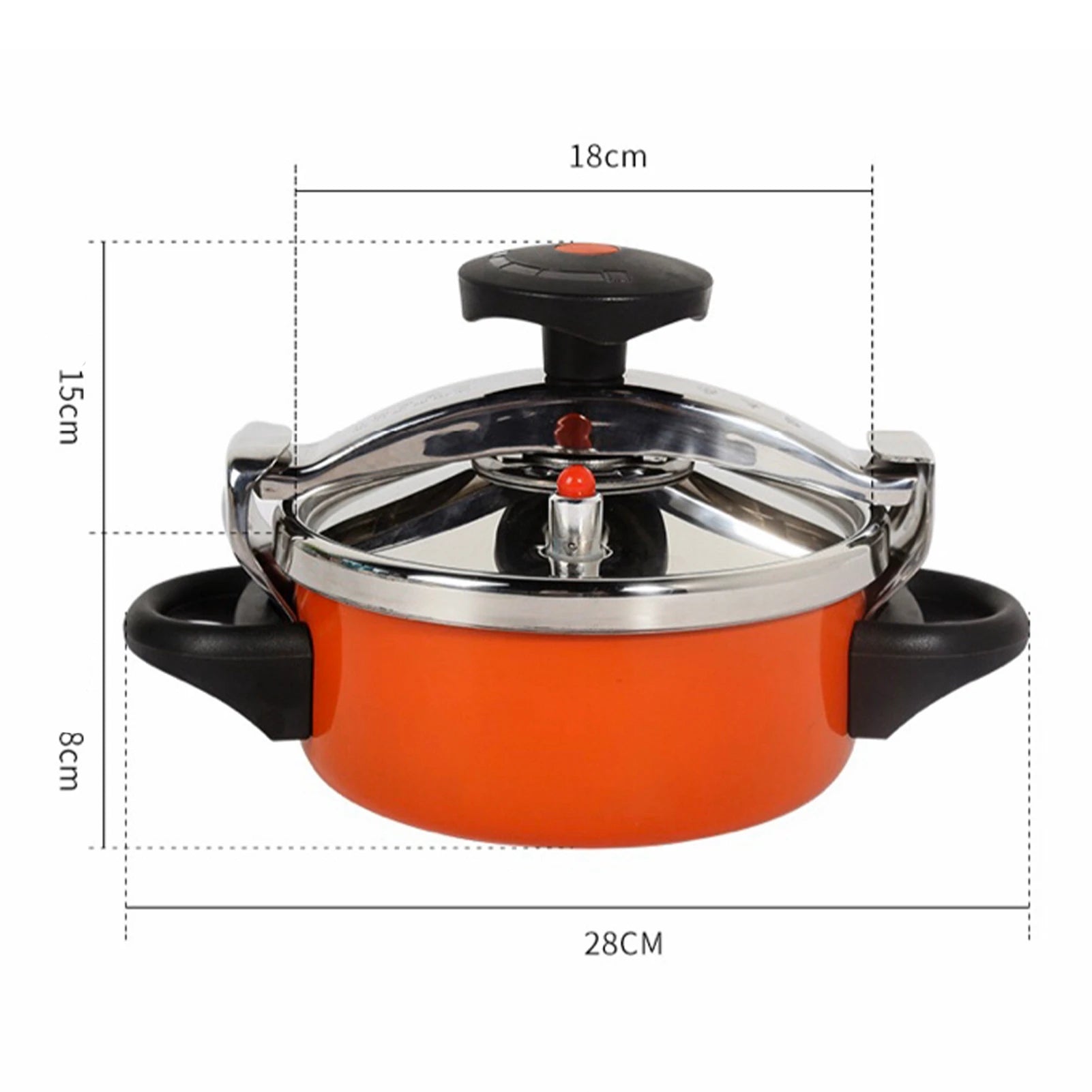 2L 2 Liter Stainless Steel Double Bottom Mini Pressure Cooker Canner For Gas Stoves Induction Stove Kitchenware Kitchen Supplies.