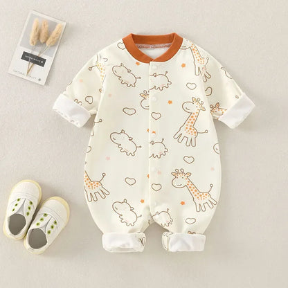 Baby-Body, Baumwolle, bedruckt, langärmelig, für Jungen und Mädchen, für Kleinkinder, Komfort, Creeper, Einteiler, Frühling und Herbst