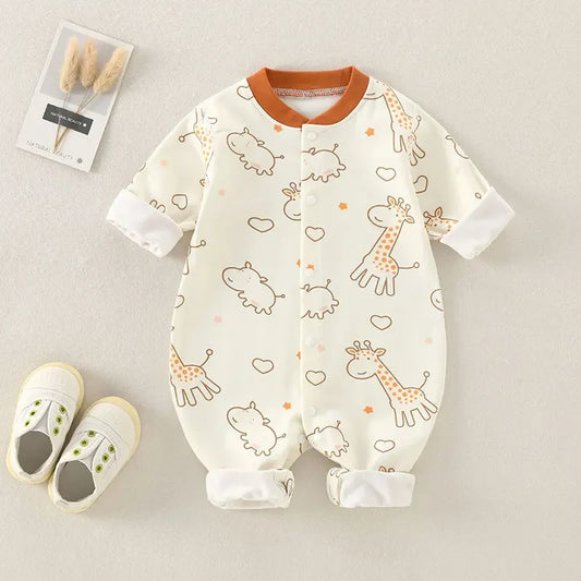 Baby-Body, Baumwolle, bedruckt, langärmelig, für Jungen und Mädchen, für Kleinkinder, Komfort, Creeper, Einteiler, Frühling und Herbst