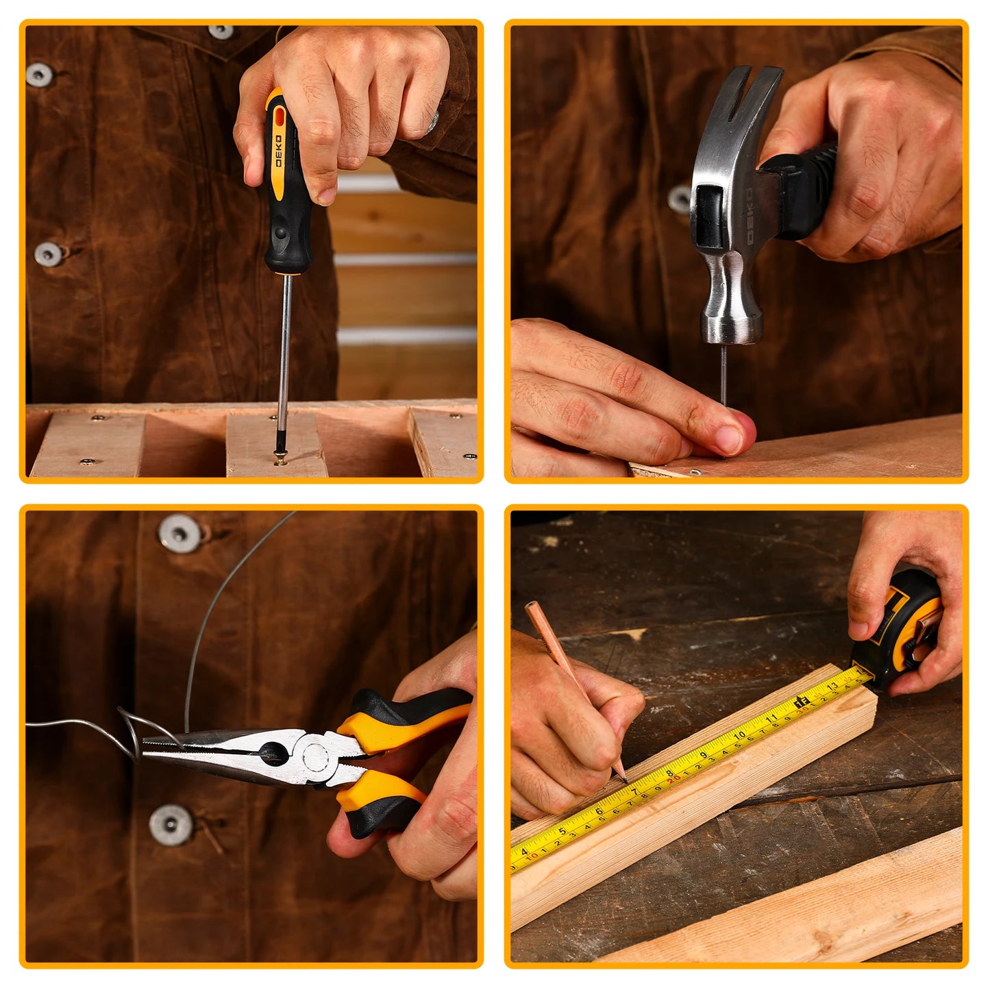 DEKO 126 Stück Elektrowerkzeug-Kombi-Sets, 10 mm, 3/8 Zoll Schnellspannbohrfutter, mit 8 V Akku-Bohrschrauber, professionelle Heim- und Haushalts-DIY-Handwerkzeug-Sets