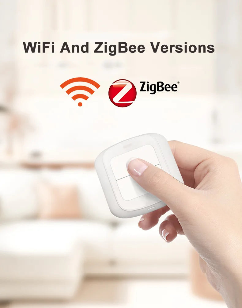 Tuya Smart WiFi/Zigbee Schalter Push Button Schalter 2 Gang 6 Szene Wireless Smart Home Fernbedienung Automatisierung Szenario schalter.