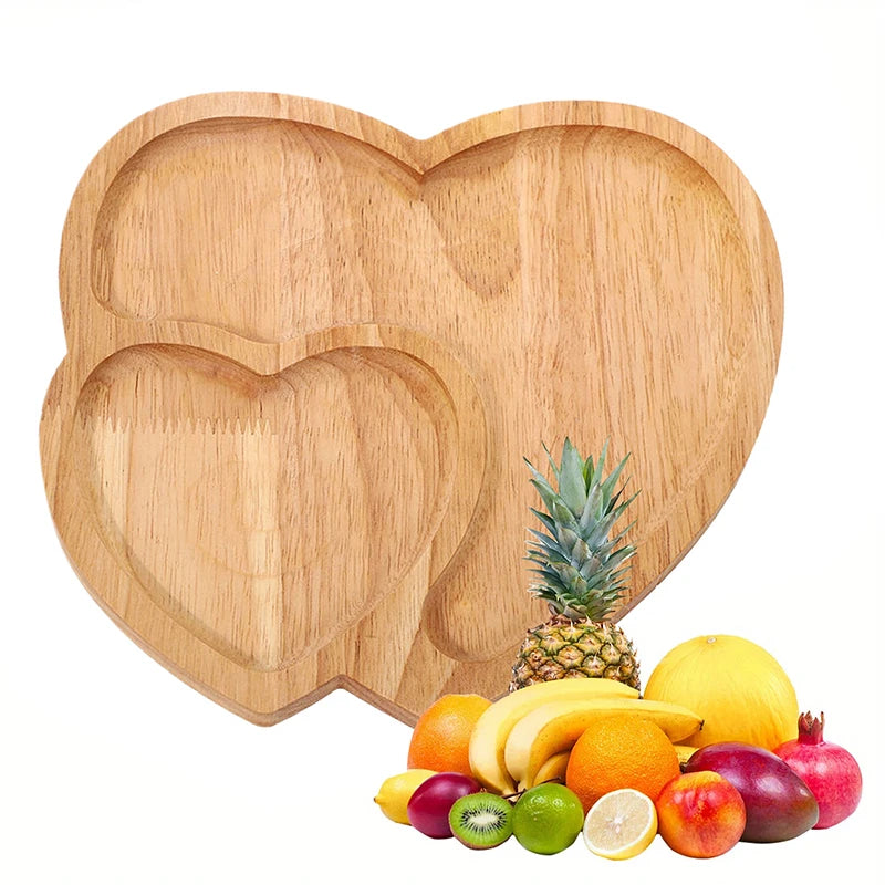 Wooden Tray Heart-Shaped Cheese Board Salad Cake Plate Decoration For Snacks Candied Fruits Valentine'S Day Decoration.
