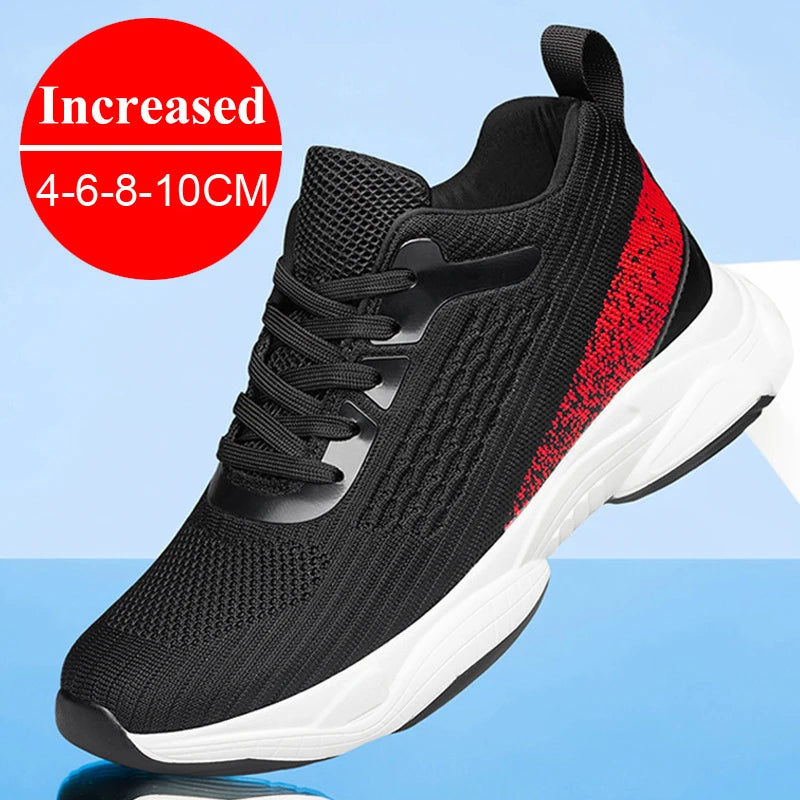 Fashion Men Sneakers Elevator Shoes Men Breathable Mesh Shoes Sports Casual Board Shoes Men's Hidden Inner Heightening Shoes 8cm.