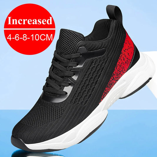 Fashion Men Sneakers Elevator Shoes Men Breathable Mesh Shoes Sports Casual Board Shoes Men's Hidden Inner Heightening Shoes 8cm.