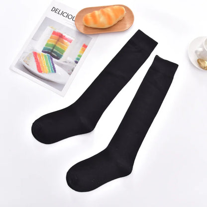 Cotton Spring Autumn Women Knee High Soild Color Socks Ladies Girl School Party Street Dancing Winter Knee Warm Sock For Women.