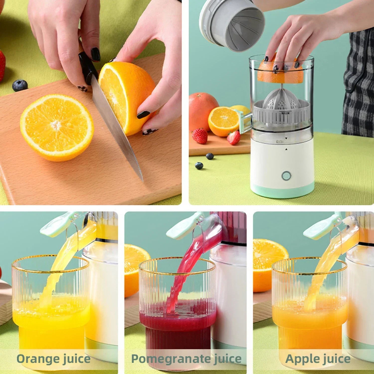 Portable Electric Juicer USB Charging Orange Lemon Fruit Blender Mini Household Juice Squeezer Mixer Citrus Juicer for Travel.