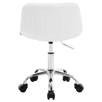 WOLTU Drehbarer Bürostuhl aus Samt, Make-up-Arbeitsstuhl, Ankleidehocker mit Rückenlehne, höhenverstellbarem, gepolstertem Sitz