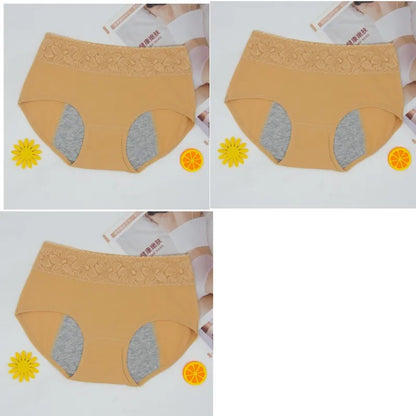 3 Pcs Women's Cotton Briefs Menstruation Underwear Leak Proof Sanitary  With Menstrual Bamboo Fancy Low Waist Slimming Panties
