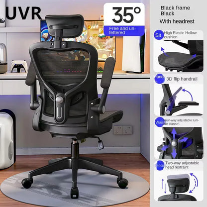 UVR Mesh Personal Bürostuhl, bequemer, ergonomischer Design-Sessel, Möbellift, verstellbarer Liegestuhl, Gaming-Computerstuhl
