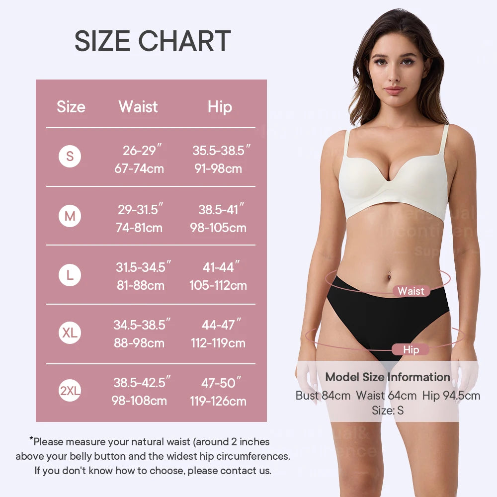 Seamless Menstrual Period Panties 4- Layer Leakproof Protection Women Period Panties Heavy Absorbency Breathable Reusable.