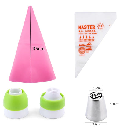 FAIS DU Russian Mounted Mouth Set Stainless Steel Kitchen Baking Supplies Set Cake Decoration Tools Nozzles Pastry Bag Set.