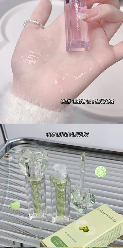 Plumping Jelly Lip Gloss Lasting Moisturizing Transparent Lip Oil Water Light Mirror Peach Lipstick Women Lips Makeup Cosmetics.