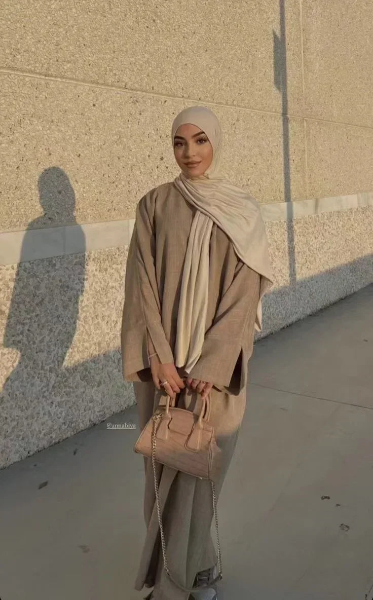 Plain Linen Closed Abaya Dubai Luxury Muslim Hijab Dress Turkey Casual African Dresses Abayas for Women Ramadan Eid Islam Kaftan.