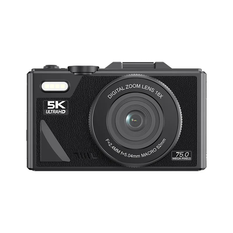 Compact 5K Vlogging Camera for Students-64MP 18 Zoom Rotatable screen Wi-Fi Transmission.
