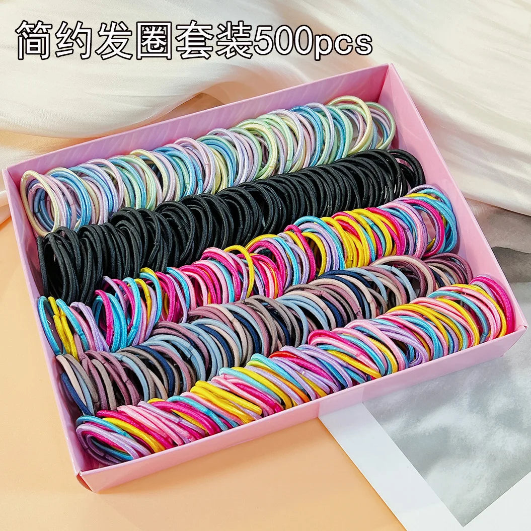 Fresh Simple Women's Hair Ties And Hair Accessories Set High Elasticity Cute Geometric Design Resin Hair Bands for African Eu....