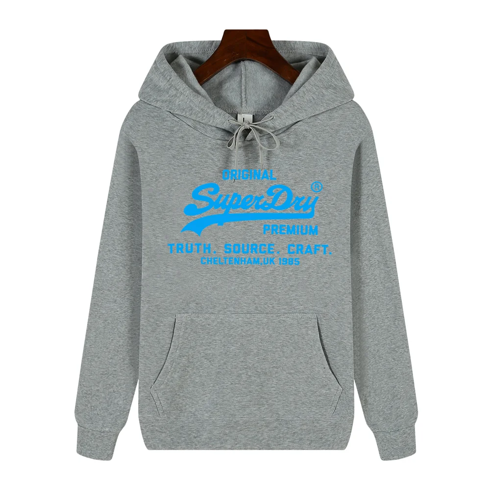 SUPERDRY Brand Men's Autumn and Winter Fashion Casual Hooded Sweatshirt Street Hip-hop Retro Sweatshirt Sports Men's Hoodie.