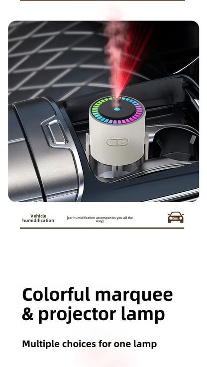 Air Humidifier Portable Humidifier with Rotating Mist & Starry Light USB Car Humidifier Smart Humidifier for Home Office Travel