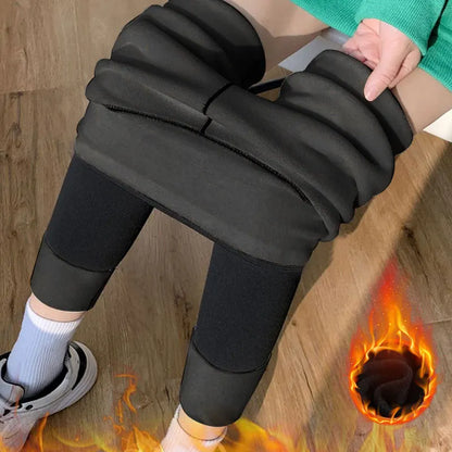 Autumn Winter High Waist Plus Velvet Shark Pants Women Seamless Fleece Warm Leggings Slim Casual Sports Fitness Yoga Leggings