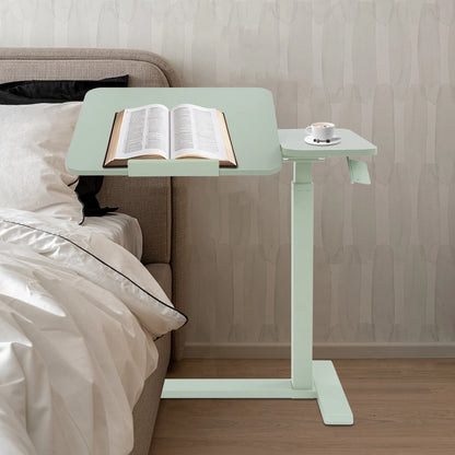 Mobiler Stehschreibtisch mit Tablettplatte, höhenverstellbar, 26–41 Zoll, drehbar, 40 kg belastbar, versteckte Räder für Home-Office-Laptops