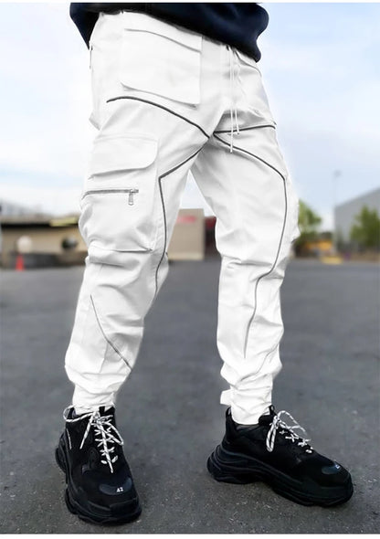 Men's Reflective Cargo Pants 2025 New Hip Hop Casual Joggers Trousers Multi-Pocket Men Sweatpants Streetwear Sports Pant M-3XL.