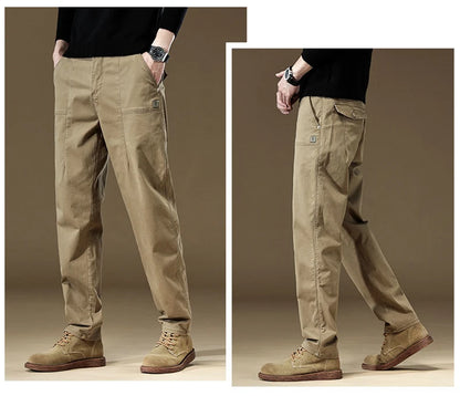 97% Cotton Men Casual Trousers Solid Color Slim Fit Men's Pants New Winter Autumn High Quality Classic Business Pant Male.