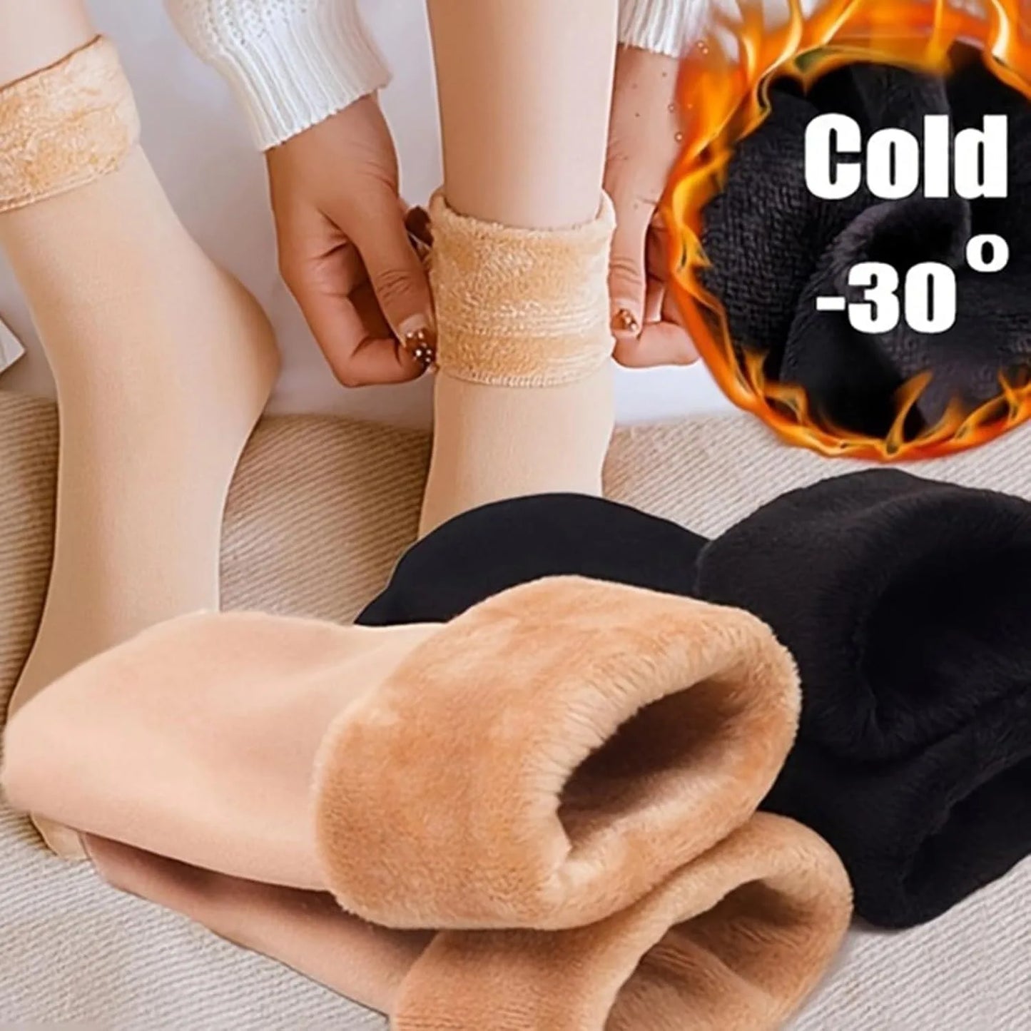 MuqiNush 5Pairs Women Winter Warm Socks Thicken Short Thermal Cashmere Snow Velvet Boots Home Floor For Outdoor Cyling Skiing.
