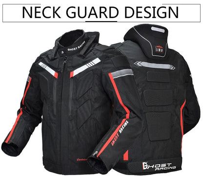 GHOST RACING Motorcycle Racing Jacket Man Waterproof Dirt Bike Pants Set With Protection Racing Suit Motocross Jacket Motor Suit.