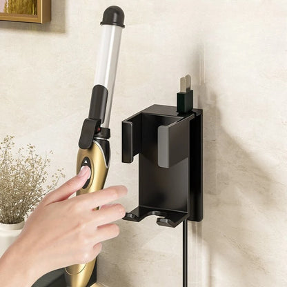 Lockenstab-Organizer aus Edelstahl mit ohne Bohren, Wandregal, Haarglätterhalter für die Aufbewahrung von Badezimmer-Waschtisch