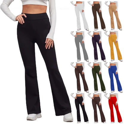 Sport Micro Flared Fitness Hosen Yoga erscheinen dünn hoch taillierte Hüfte heben nahtlose Hose mit weitem Bein ausgestellte Hosen für Frauen