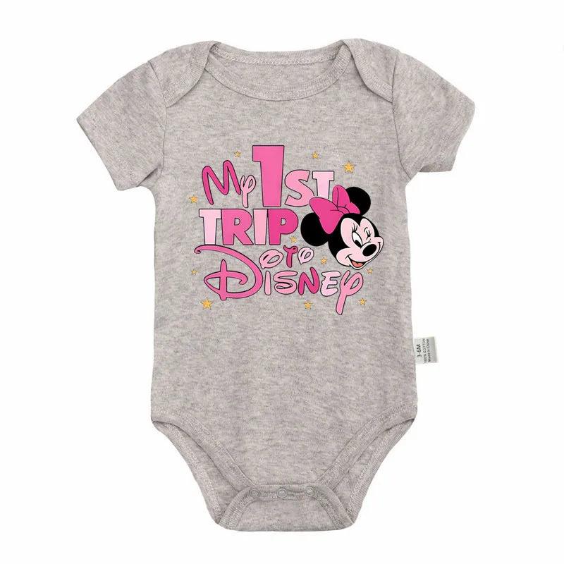 Neue Ankunft Baby Kleidung My 1st Trip Disney Baby Bodys 100% Baumwolle Sommer Baby Jungen Mädchen Strampler.