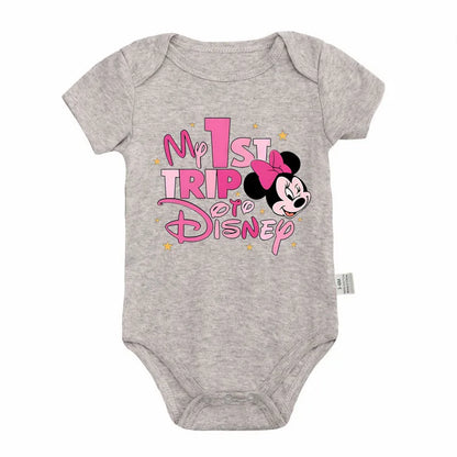 Neue Ankunft Baby Kleidung My 1st Trip Disney Baby Bodys 100% Baumwolle Sommer Baby Jungen Mädchen Strampler.