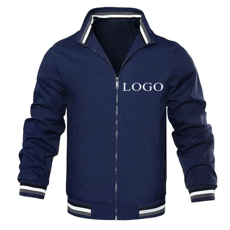 Your Own Design Brand Logo/Picture Personalized Custom Anywhere Men Women DIY Fashionable stand collar jacket Fashion New jacket.