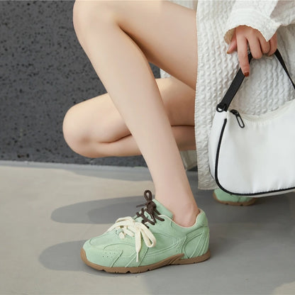 AIYUQI Women Sneakers New Genuine Leather Retro German Training Shoes Women Winter Velvet Fur Flat Casual Shoes Women.